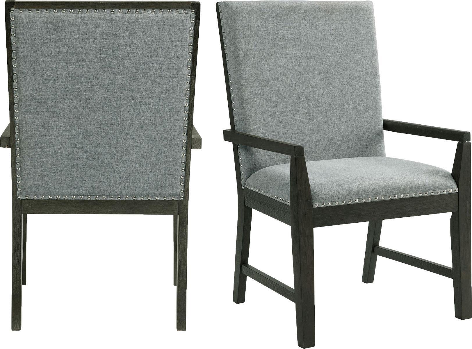 Elements Dining Chairs - Holden Standard Height Arm Chair Set in Gray (Set of 2)