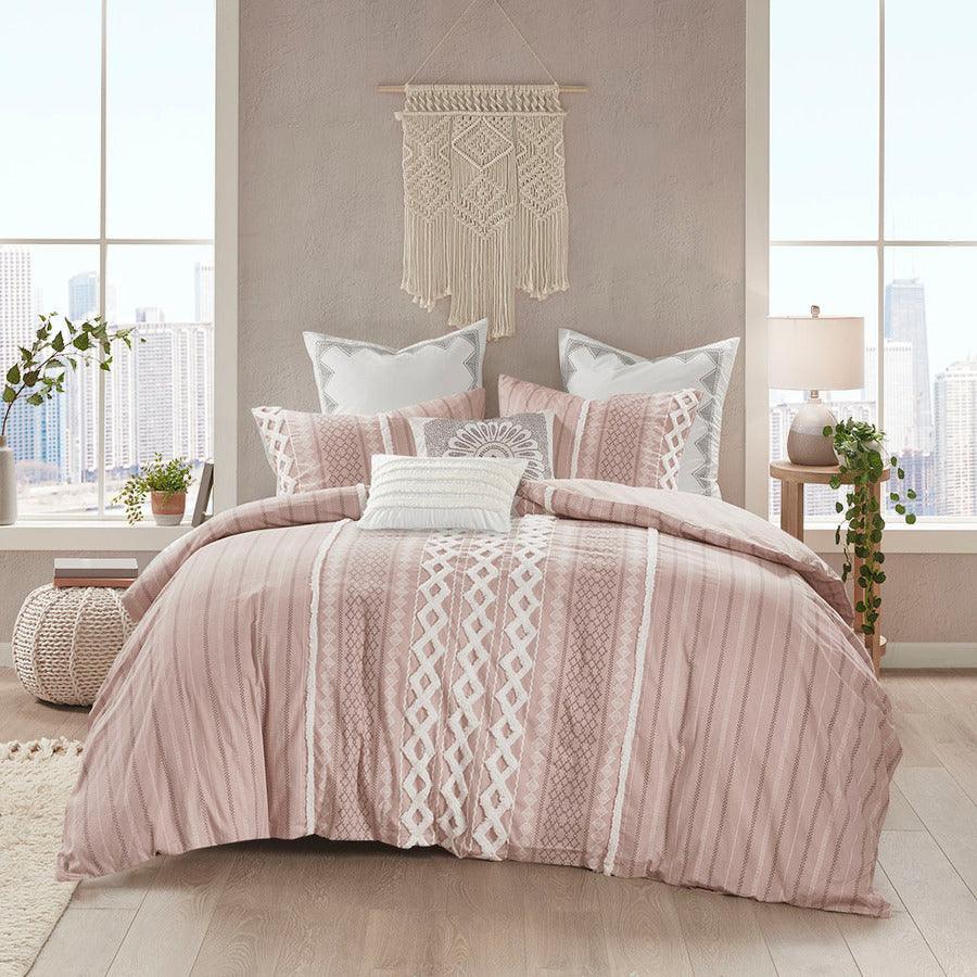 Olliix.com Duvet & Duvet Sets - Imani King/California King Cotton Duvet Cover Mini Set Blush