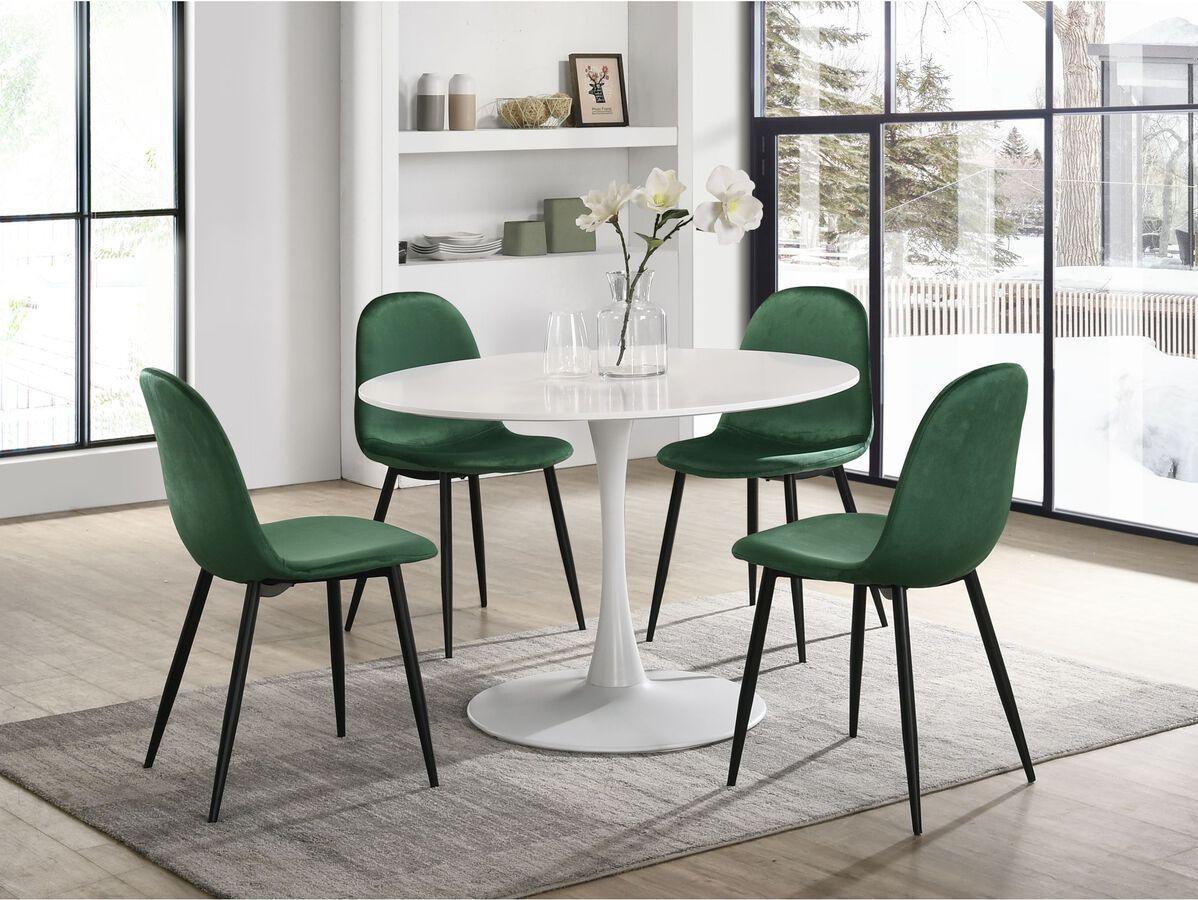 Elements Dining Sets - Isla 5 Piece Dining Set-Table & Four Emerald Velvet Chairs
