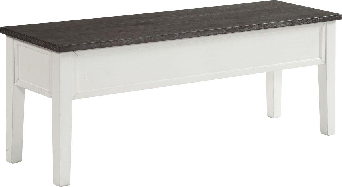 Elements Benches - Jamison Storage Dining Bench in Gray Gray & White