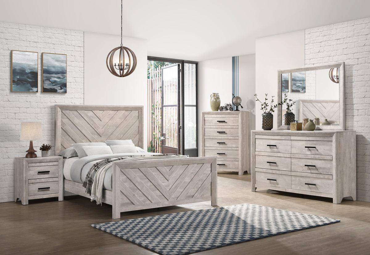 Elements Beds - Keely King Panel Bed in White