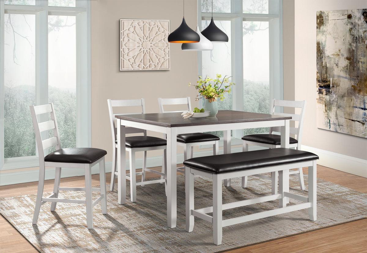 Elements Dining Sets - Kona Counter Height 6 Piece Dining Set-Table, Four Chairs & Bench