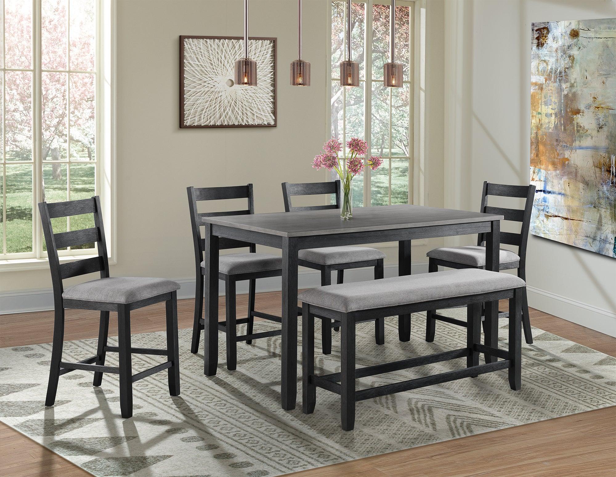 Elements Dining Sets - Kona Counter Height 6PC Dining Set-Table, Four Chairs & Bench