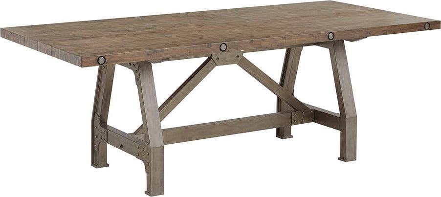 Olliix.com Dining Tables - Lancaster Industrial Dining Table 84"W x 38"D x 30"H Gray & Silver