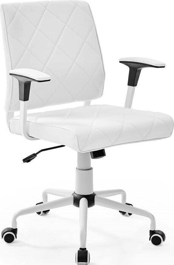 Modway Task Chairs - Lattice Vinyl Office Chair White