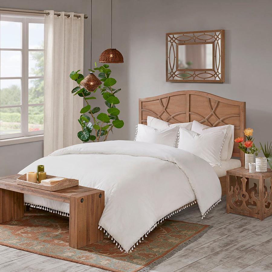 Olliix.com Duvet & Duvet Sets - Lillian Casual Cotton Duvet Cover Set Full/Queen Ivory