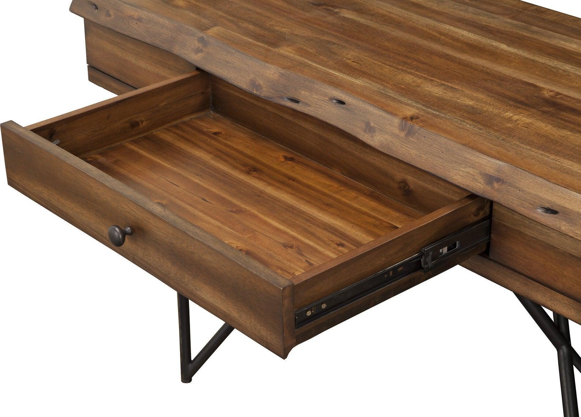 Alpine Furniture Desks - Live Edge Writing Desk Light Walnut