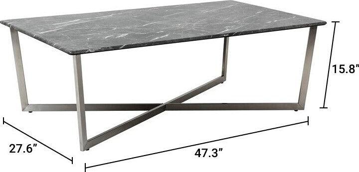 Euro Style Coffee Tables - Llona 48" Rectangle Coffee Table Black