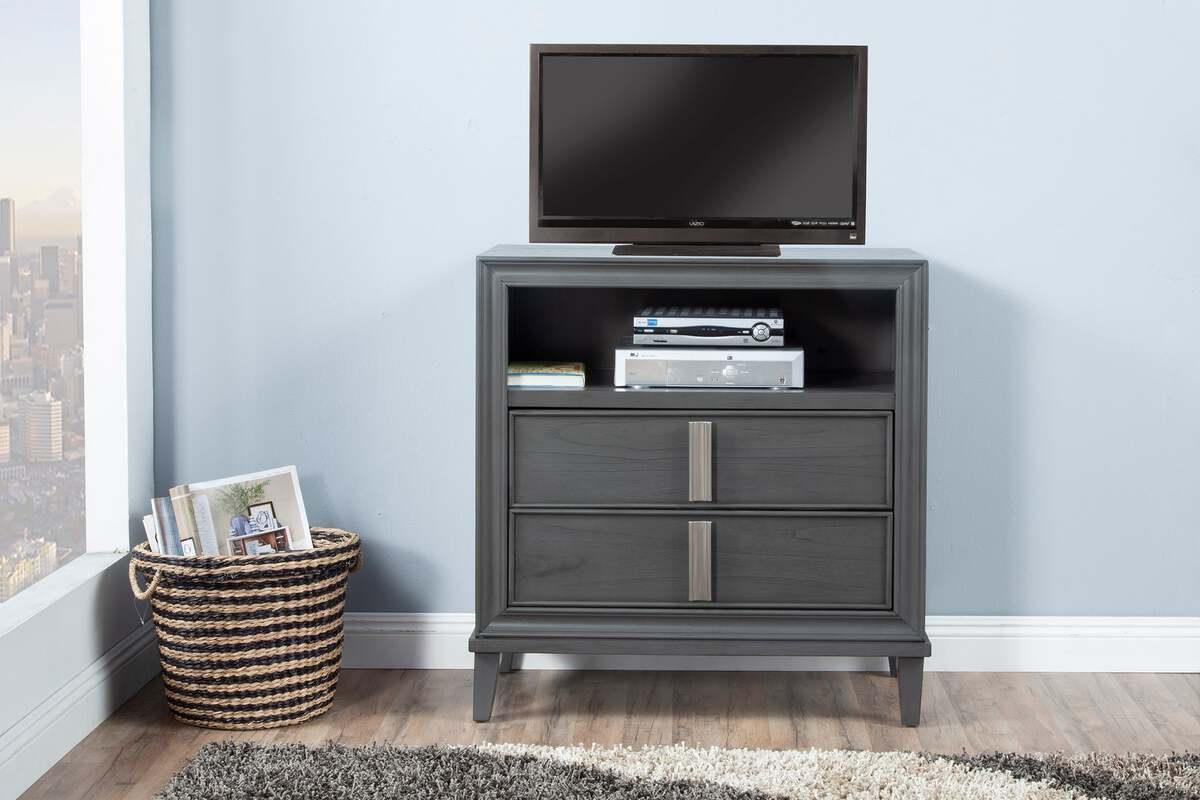Alpine Furniture TV & Media Units - Lorraine TV Media Chest Dark Gray