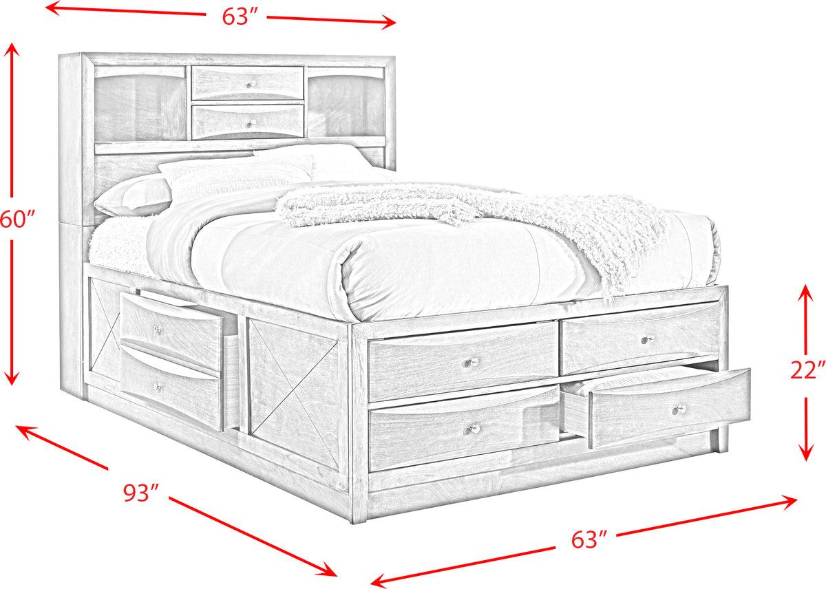 Elements Beds - Madison Queen Storage Bed Gray