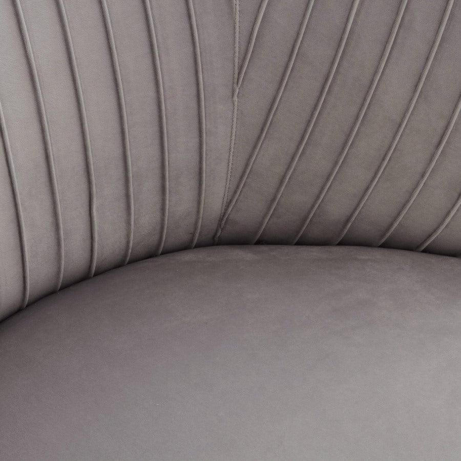 Tov Furniture Sleepers & Futons - Maliah Pleated Grey Velvet Settee Gray