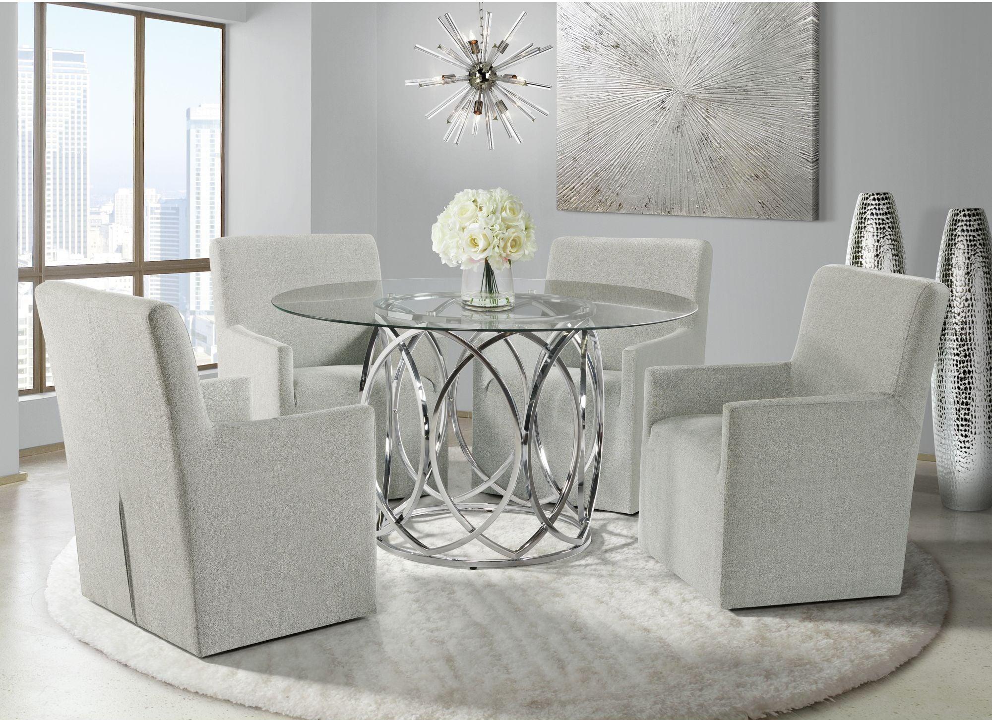 Elements Dining Sets - Marcy Standard Height 5PC Dining Set-Table and Four Arm Chairs
