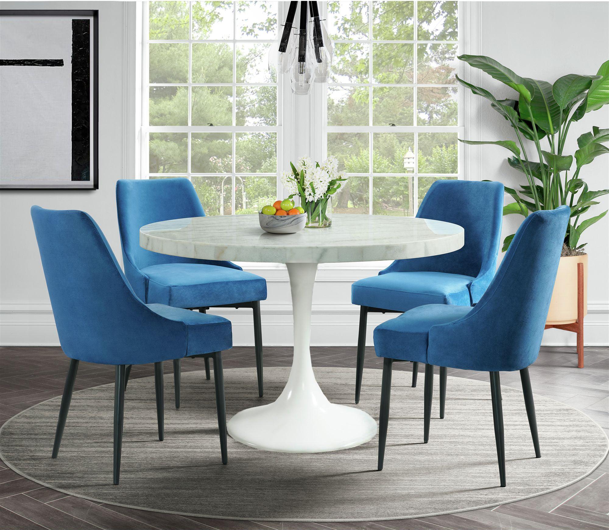 Elements Dining Sets - Mardelle 5PC Dining Set-Table & Four Blue Side Chairs