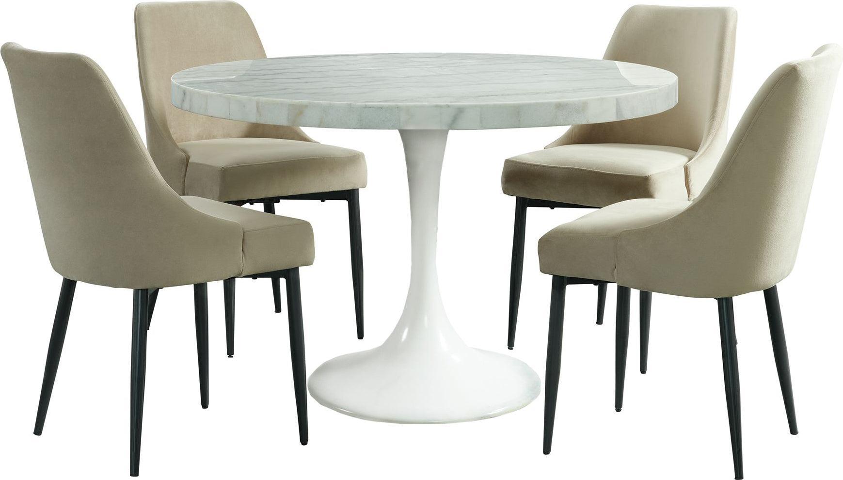 Elements Dining Sets - Mardelle 5PC Dining Set-Table & Four Cream Side Chairs