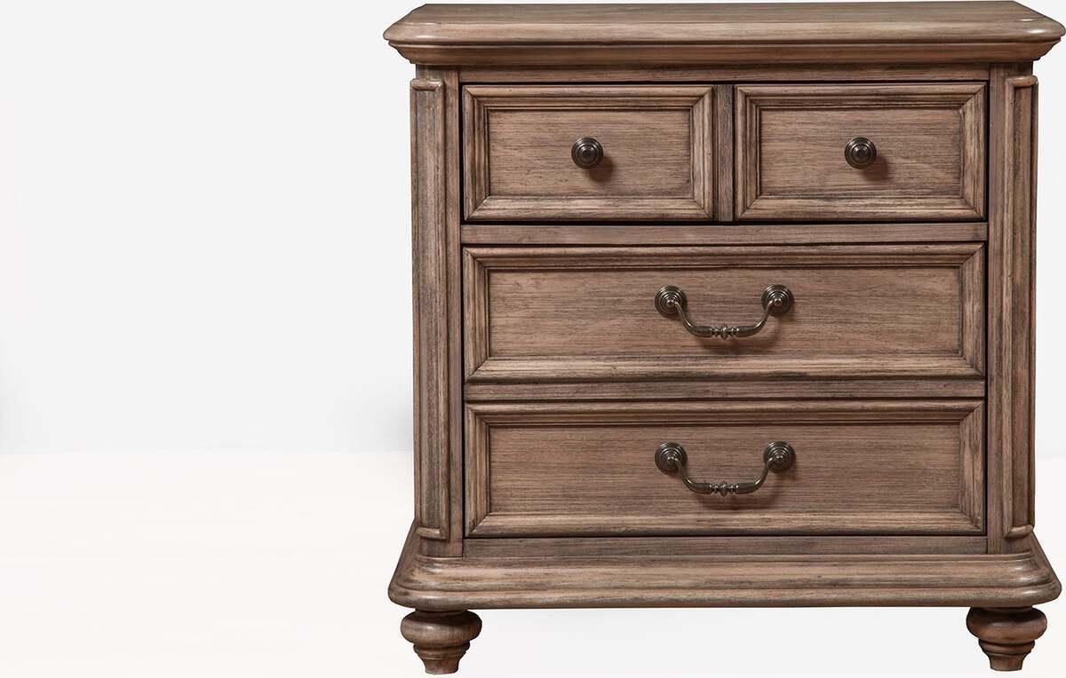 Alpine Furniture Nightstands & Side Tables - Melbourne 2 Drawer Nightstand, French Truffle