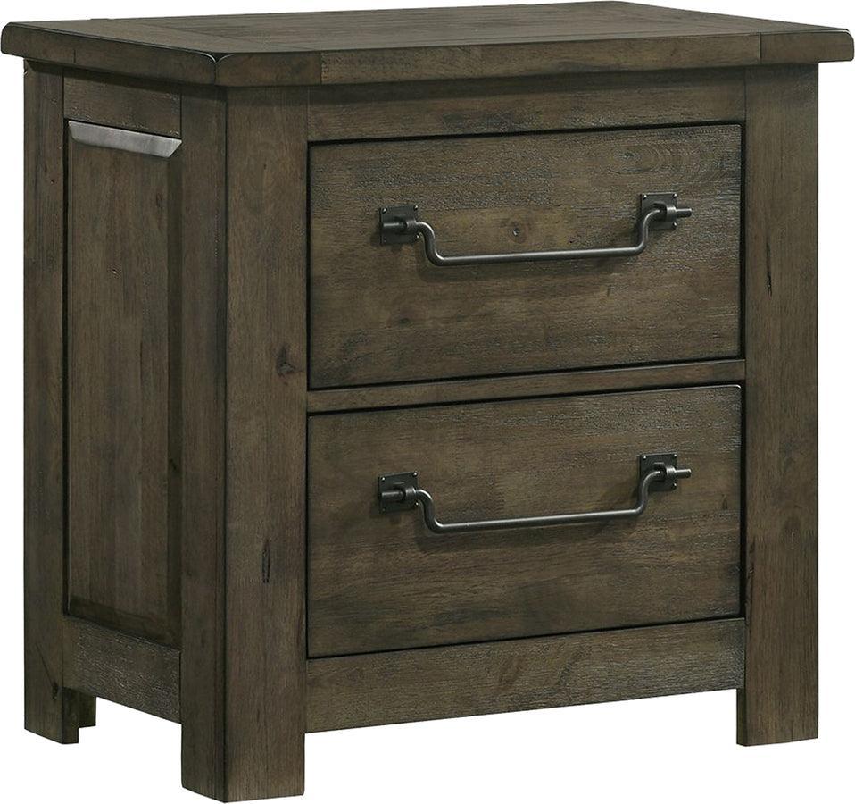 Elements Nightstands & Side Tables - Memphis 2-Drawer Nightstand with USB in Grey Antique Grey