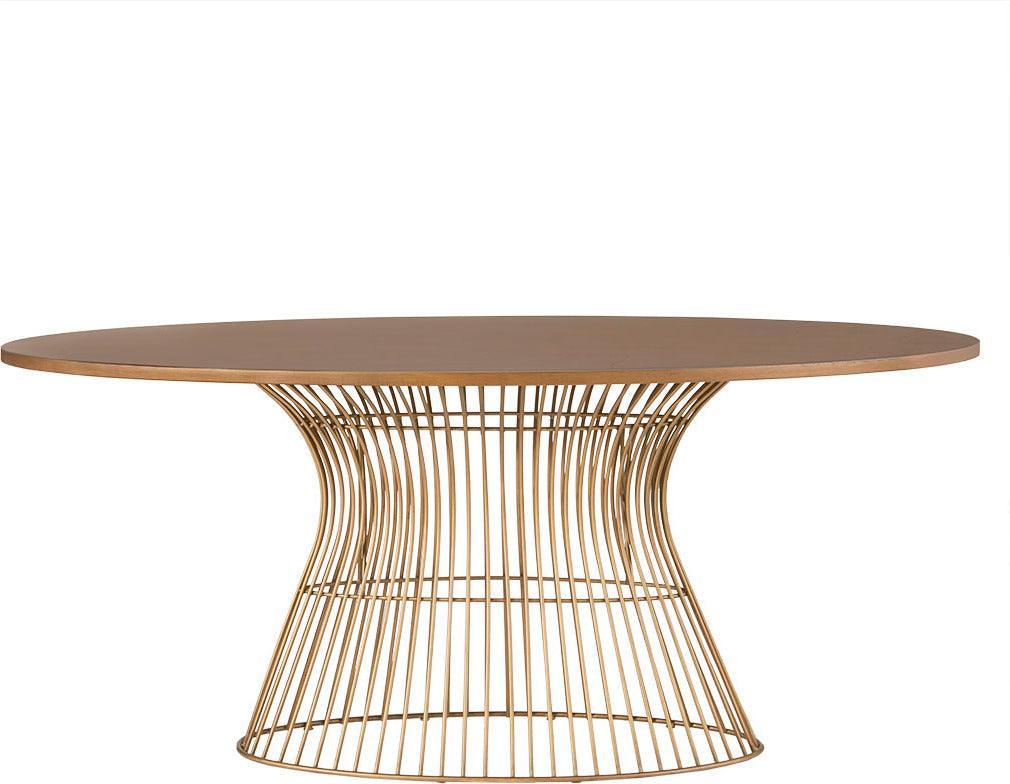 Olliix.com Dining Tables - Mercer Mid-Century Oval Dining Table 70x38.25x30H" Bronze