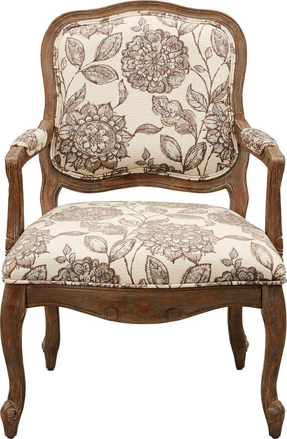 Olliix.com Accent Chairs - Monroe Camel Back Exposed Wood Chair Multicolor