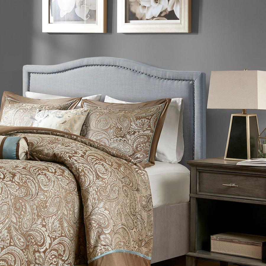 Olliix.com Headboards - Nadine Transitional Upholstery Headboard 79.75"W x 3.5"D x 52.50"H to 56.50"H Dusty Blue