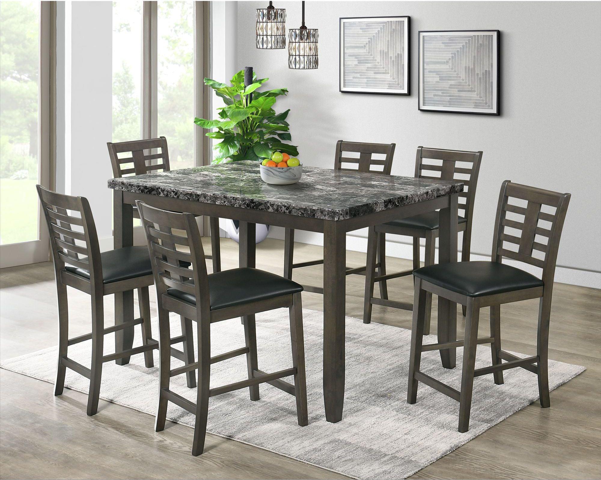 Elements Dining Sets - Nixon 7PC Counter Height Dining Set in Gray