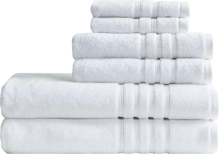 Olliix.com Bath Towels - Nurture Sustainable Antimicrobial 6 Piece Towel Set White