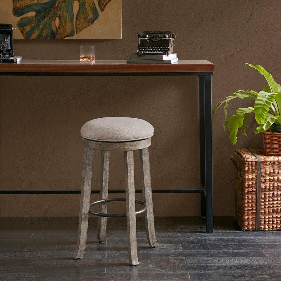 Olliix.com Barstools - Oaktown Backless Bar Stool with Swivel Seat Light Gray