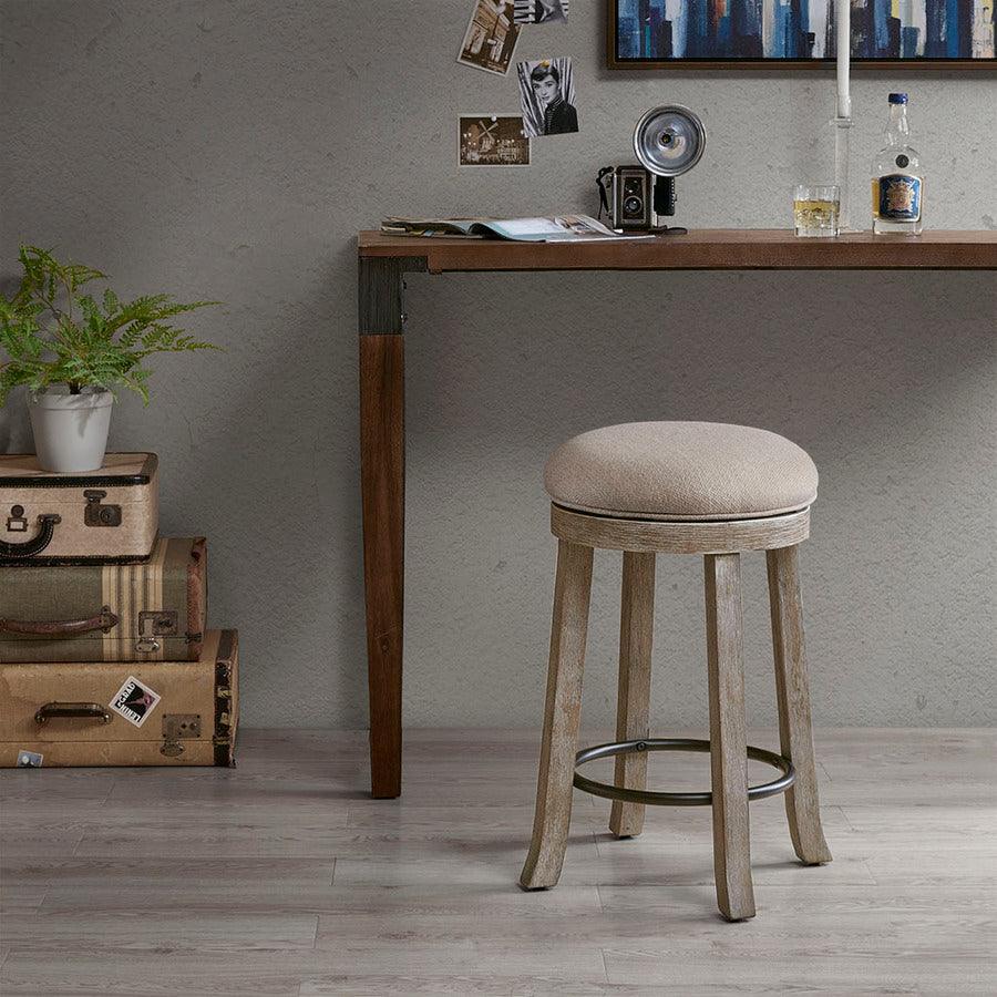 Olliix.com Barstools - Oaktown Swivel Counter Stool Cream & Reclaimed Gray
