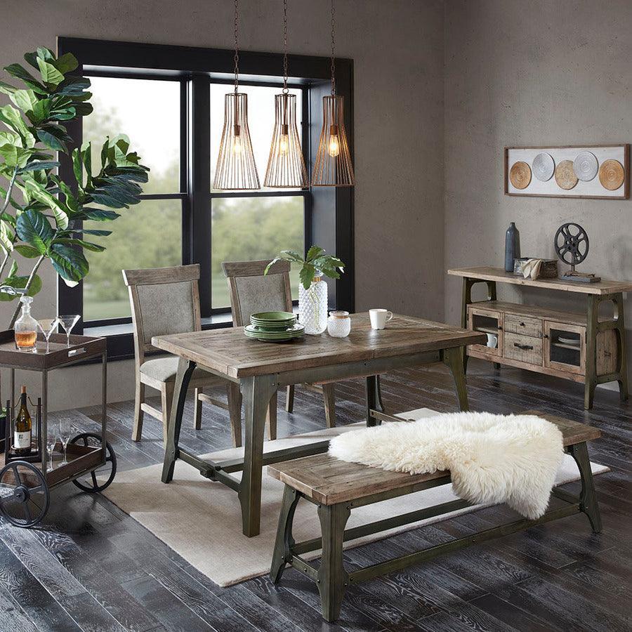 Olliix.com Dining Chairs - Oliver Industrial Dining Side Chair(Set of 2pcs) 20"W x 25"D x 40.75"H Natural & Gray