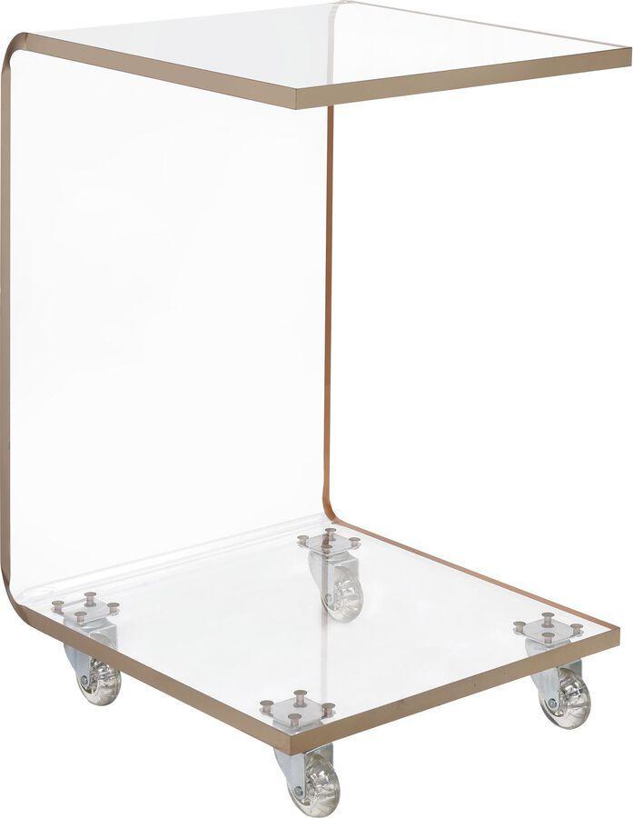 Elements Side & End Tables - Peek Acrylic Snack Table in Gold