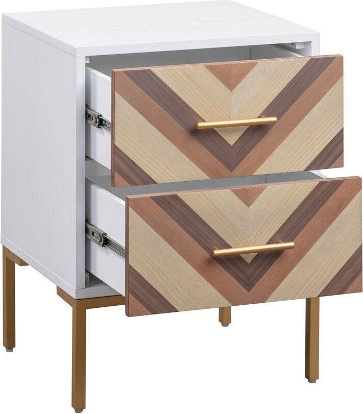 Tov Furniture Nightstands & Side Tables - Quinn Side Table White & Brass