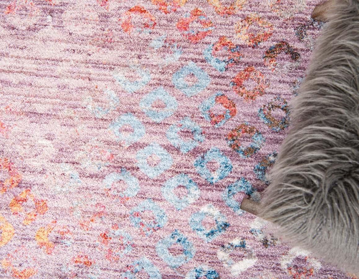 Unique Loom Indoor Rugs - Rainbow Bohemian 10x13 Rectangular Rug Violet