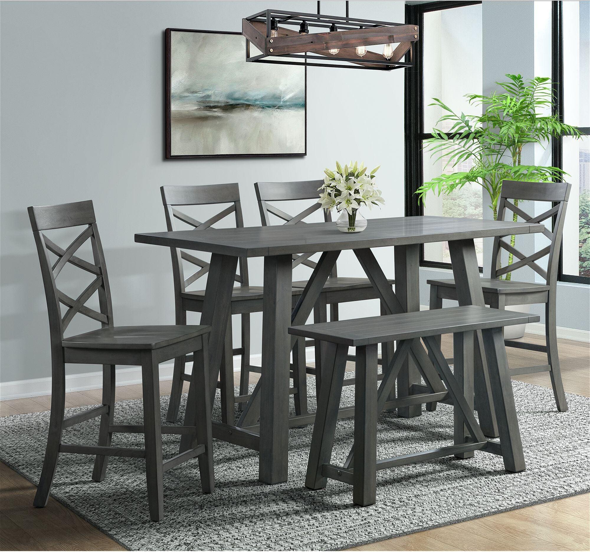 Elements Barstools - Regan Counter Side Chair Set in Gray