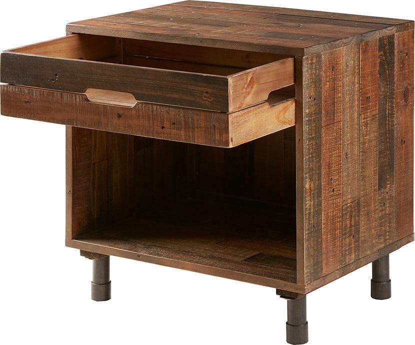 Olliix.com Nightstands & Side Tables - Renu Nightstand Light Brown Multi