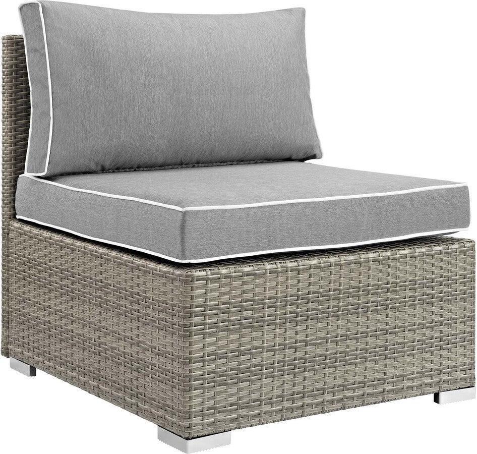 Modway Outdoor Chairs - Repose Outdoor Patio Armless Chair Light Gray