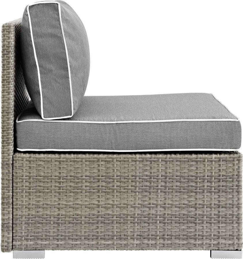 Modway Outdoor Chairs - Repose Outdoor Patio Armless Chair Light Gray