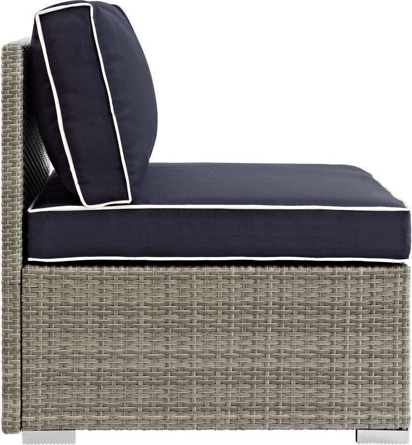 Modway Outdoor Chairs - Repose Outdoor Patio Armless Chair Light Gray Navy