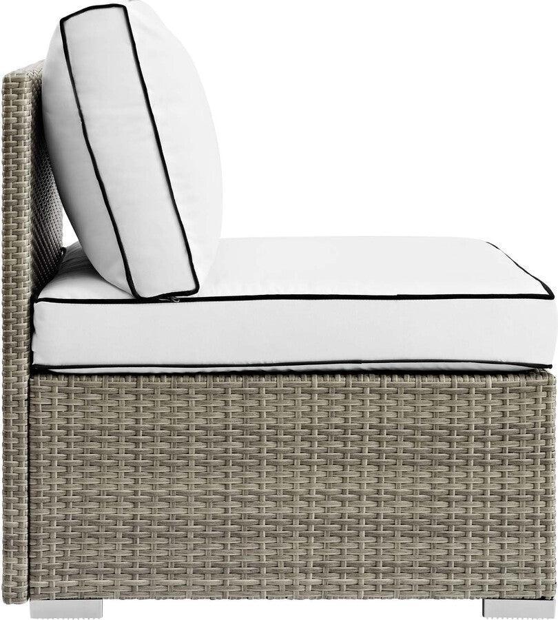 Modway Outdoor Chairs - Repose Outdoor Patio Armless Chair Light Gray White