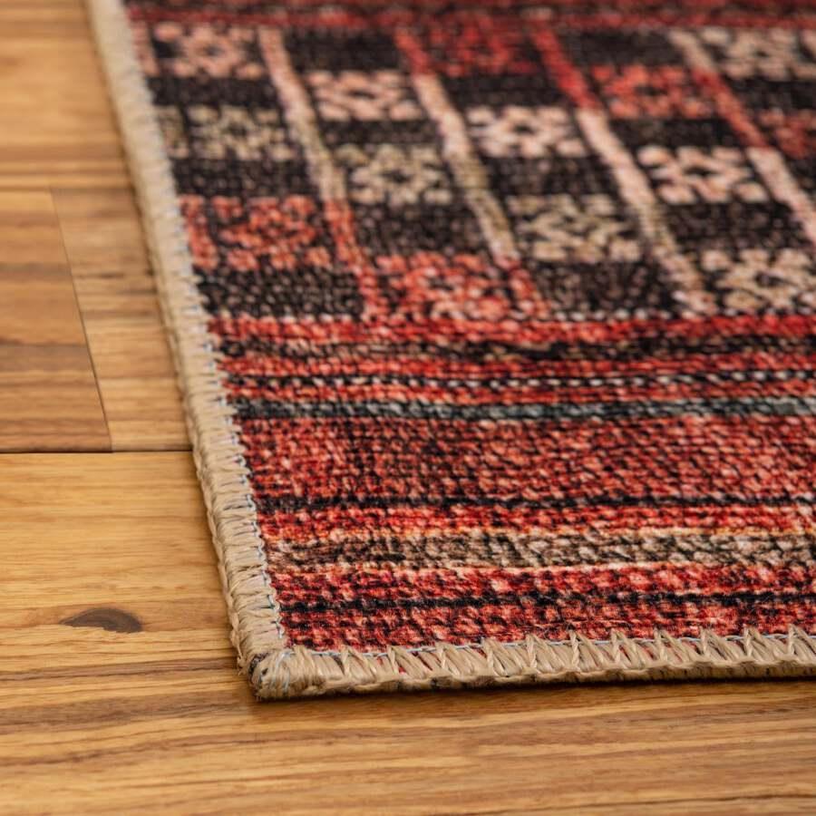 Unique Loom Indoor Rugs - Revival Bohemian 8x12 Rectangular Rug Red