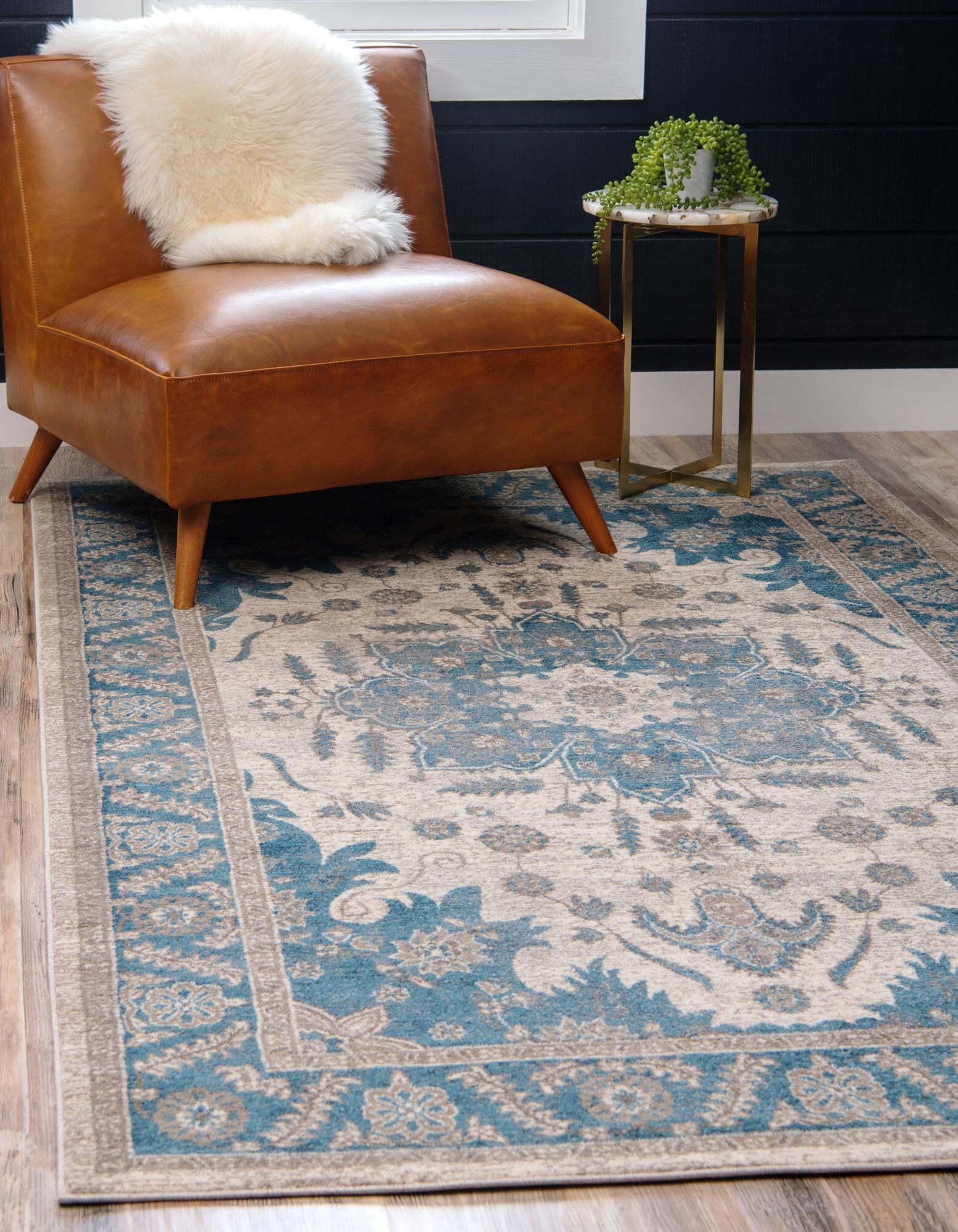 Unique Loom Indoor Rugs - Salzburg Medallion 2x3 Rug Beige & Multicolor