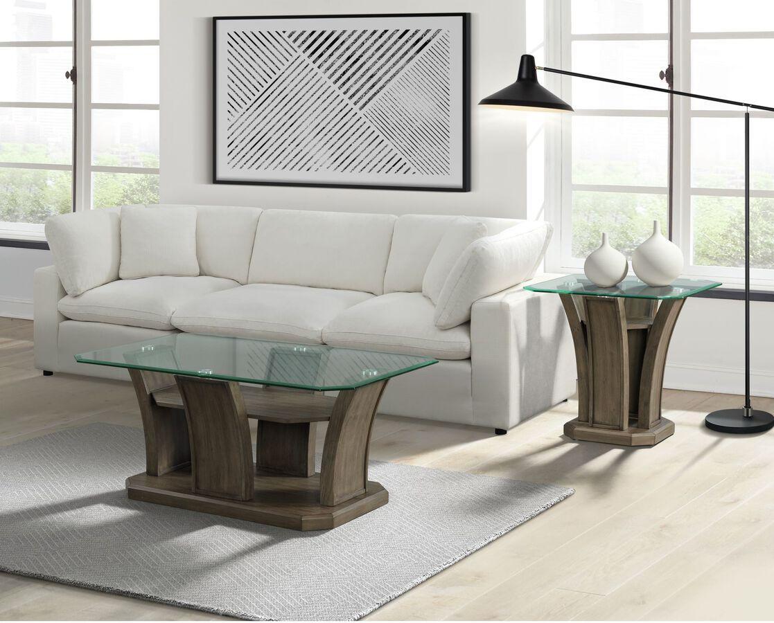 Elements Side & End Tables - Simms Square End Table in Gray
