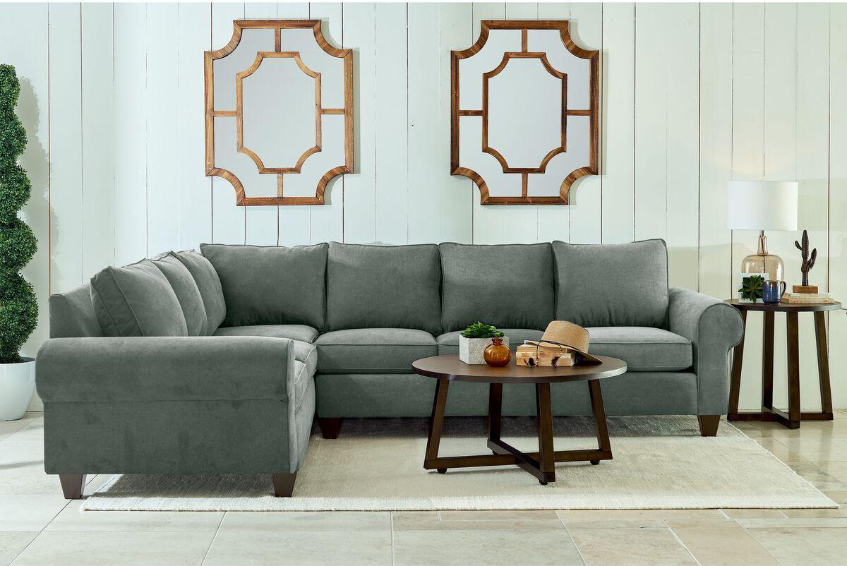 Elements Sectional Sofas - Sole Sectional Set in Jessie Charcoal Charcoal