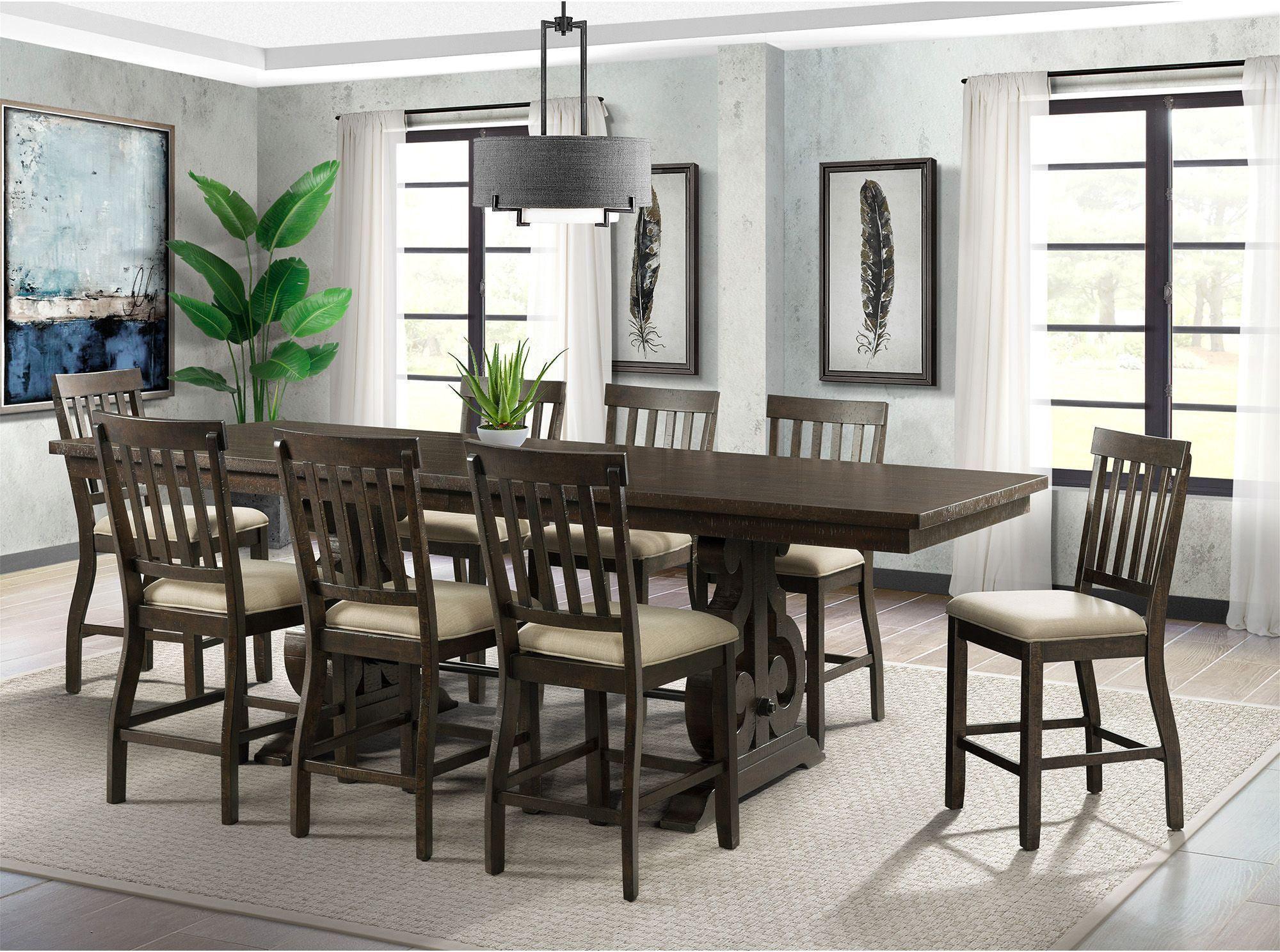 Elements Barstools - Stanford Counter Slat Back Side Chair Set (Set of 2)
