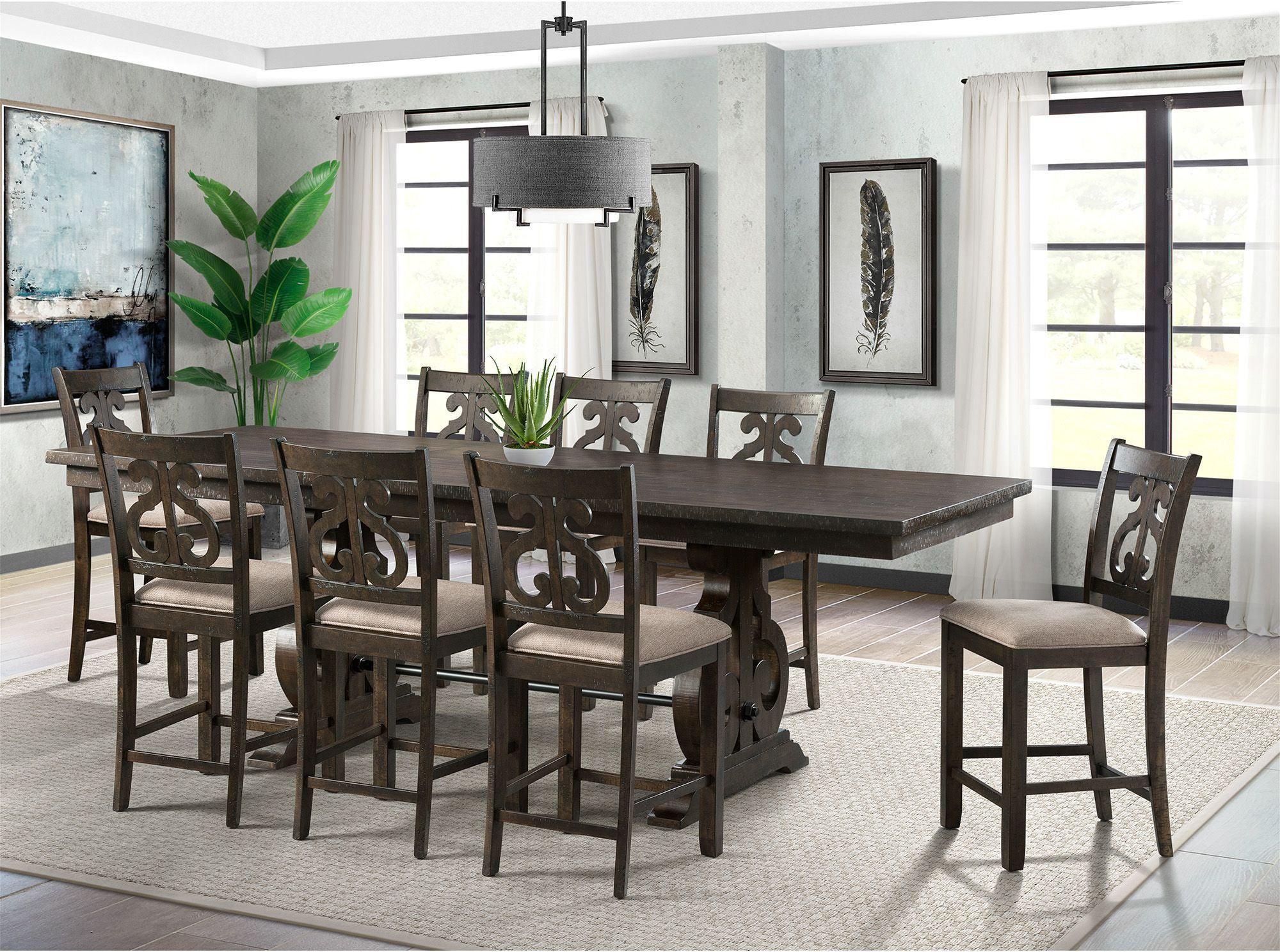 Elements Barstools - Stanford Counter Swirl Back Side Chair Set (Set of 2)