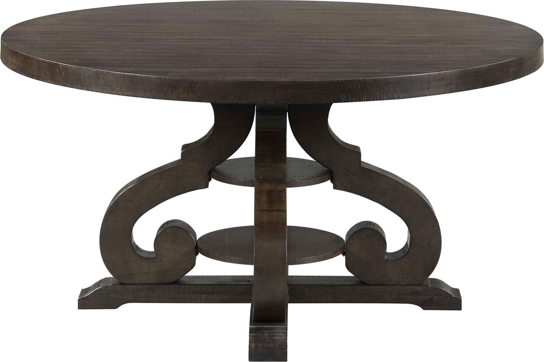 Elements Dining Tables - Stanford Round Dining Table Smokey Walnut