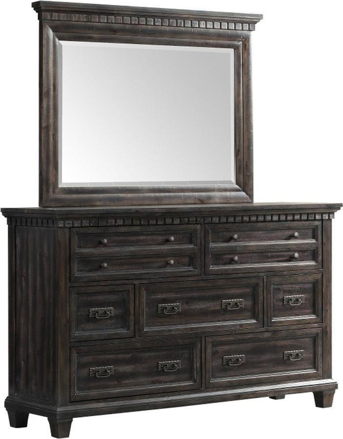 Elements Bedroom Sets - Steele Dresser & Mirror Set Smokey Walnut