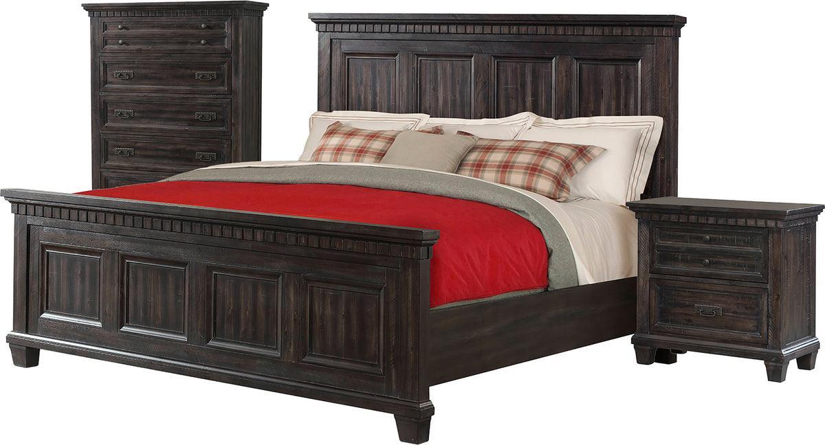 Elements Bedroom Sets - Steele King Panel 3PC Bedroom Set Smokey Walnut