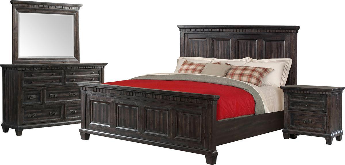 Elements Bedroom Sets - Steele King Panel 4PC Bedroom Set Smokey Walnut