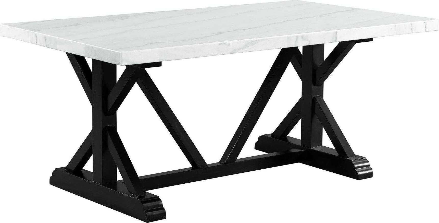 Elements Dining Tables - Stratton 70" Marble Standard Height Dining Table