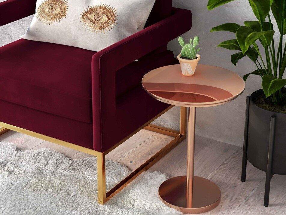 Tov Furniture Side & End Tables - Sunset Handpainted Side Table Copper