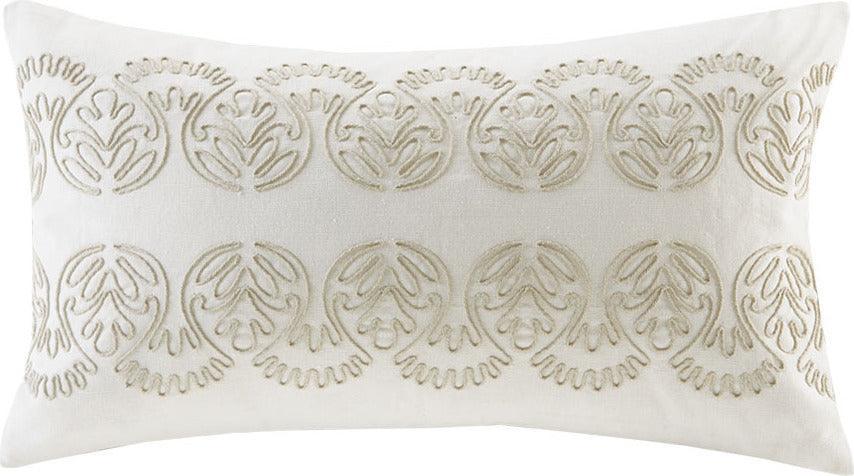 Olliix.com Pillows - Suzanna Traditional Oblong Pillow 12"W x 20"L White